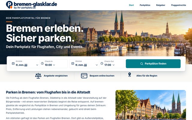 Screenshot der Website bremen-glasklar.de