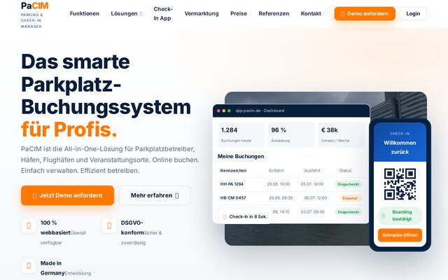 Screenshot der Website pacim.de