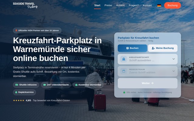 Screenshot der Website parken-am-schiff.de